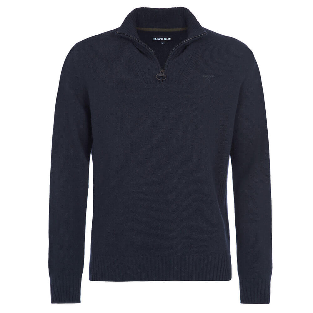Barbour Essential Navy Half Zip Sweater